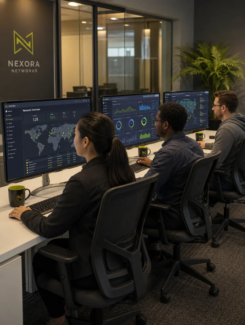 Professional team managing digital infrastructure
