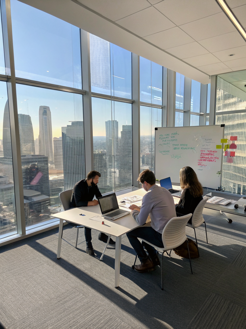 Professional team meeting with a client